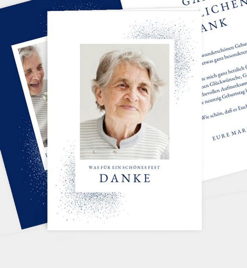Dankeskarte Geburtstag Royal Dots
