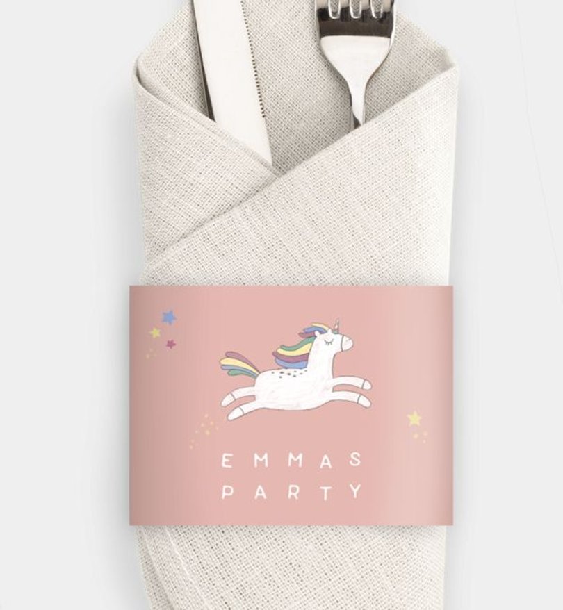 Besteck Servietten-Zubehör Kindergeburtstag Unicorn