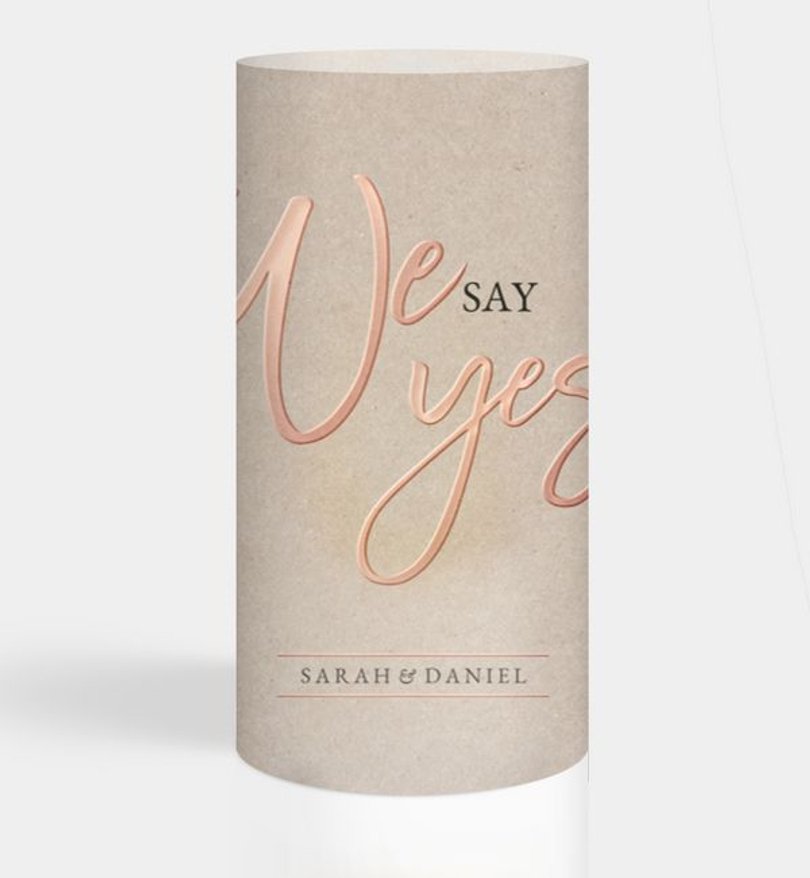 Windlichtkarte Hochzeit Rosegold · Crafty