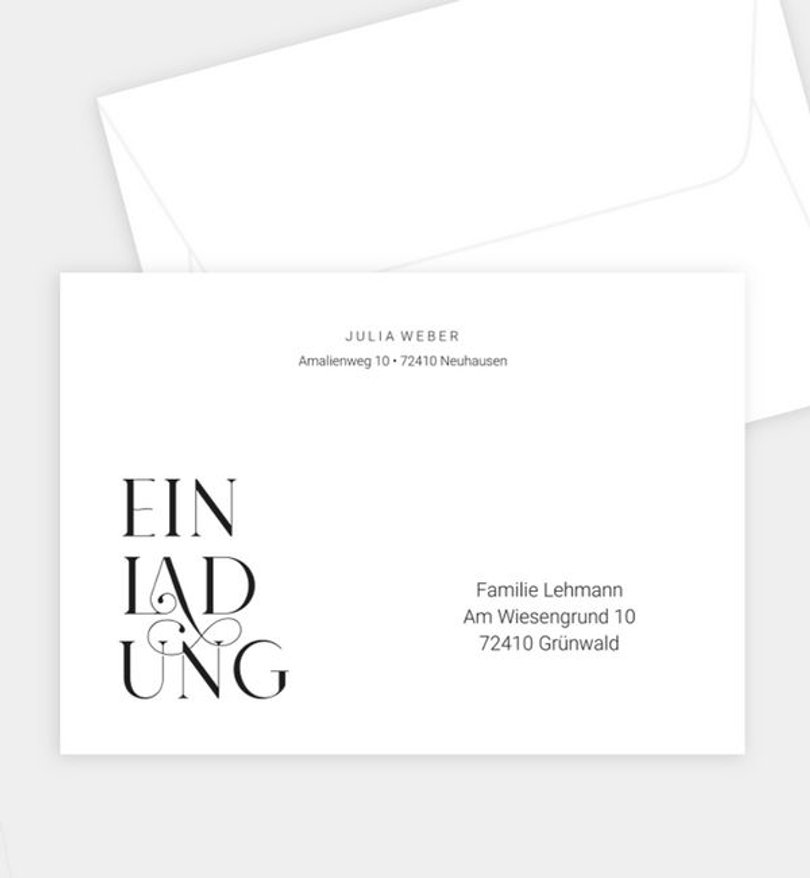 Briefumschlag Geburtstag Modern Font