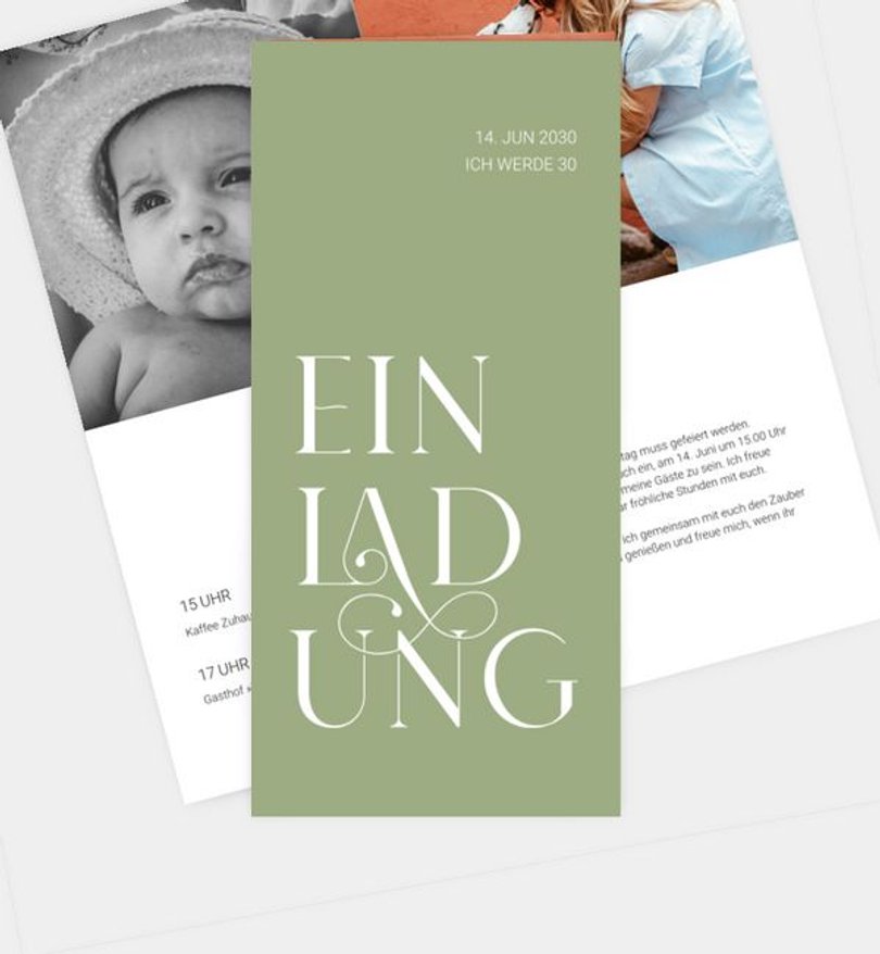 Einladungskarte Geburtstag Modern Font