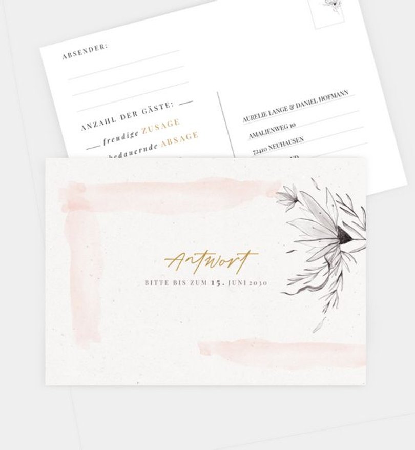 Antwortkarte Hochzeit Lovely Blush