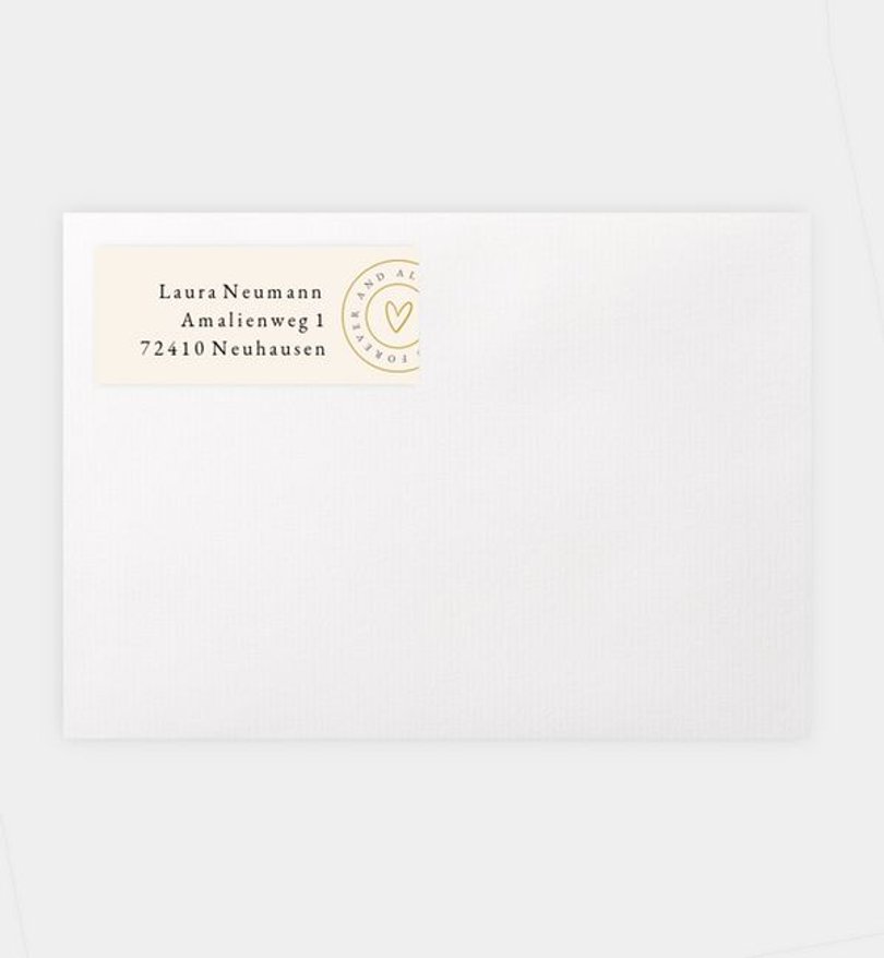 Absenderaufkleber Hochzeit Stempel