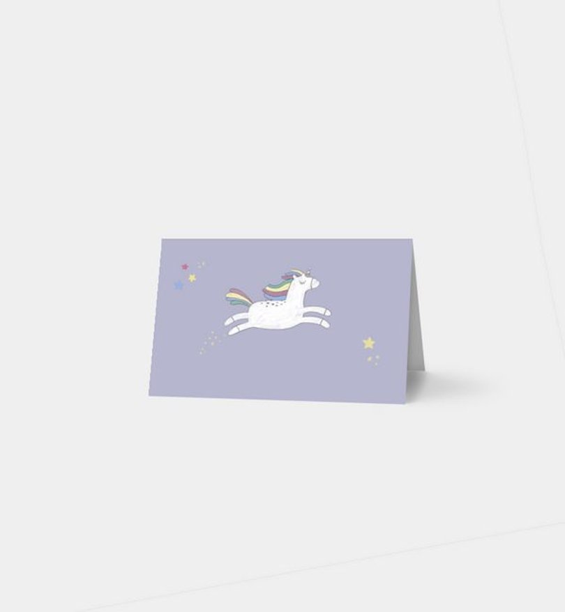Tischkarte Kindergeburtstag Unicorn