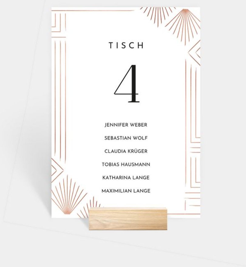 Gruppentischkarte Geburtstag Art Deco