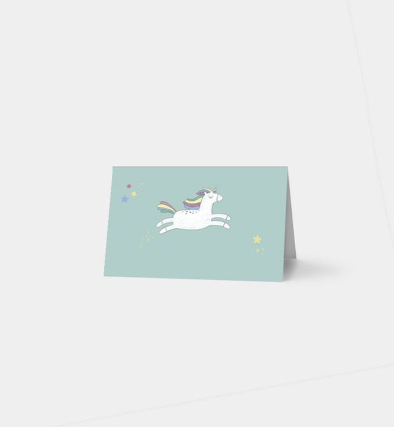 Tischkarte Kindergeburtstag Unicorn