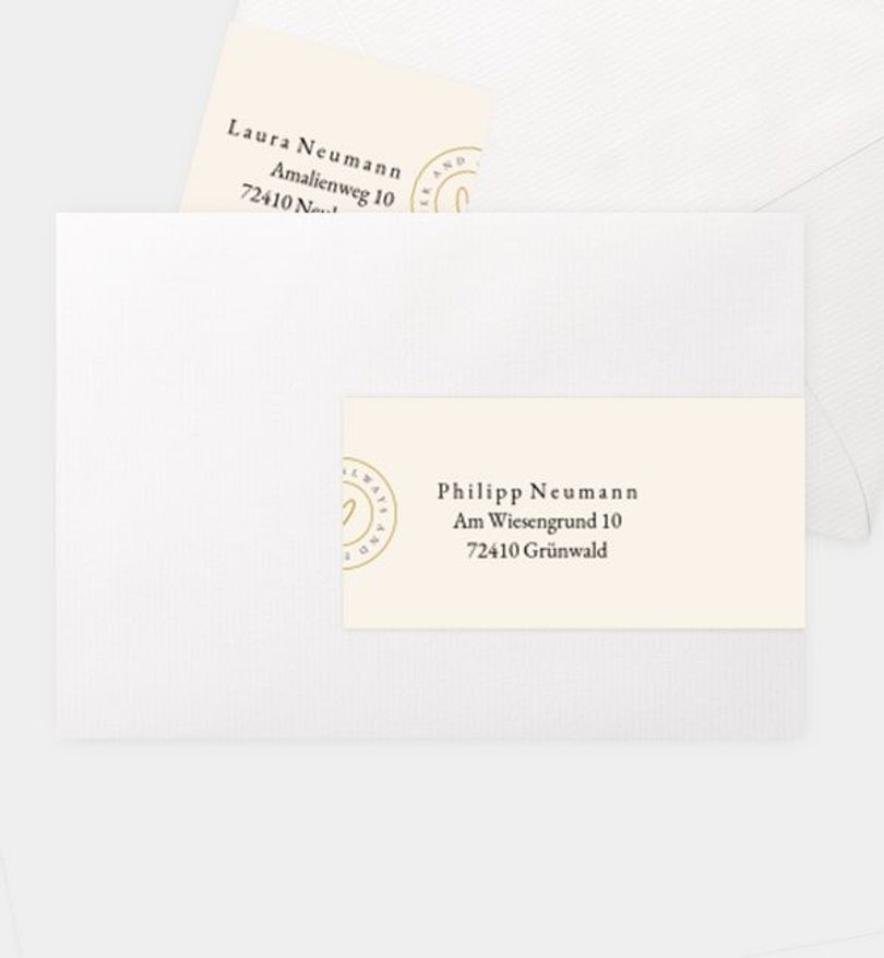 Adressaufkleber Hochzeit Stempel