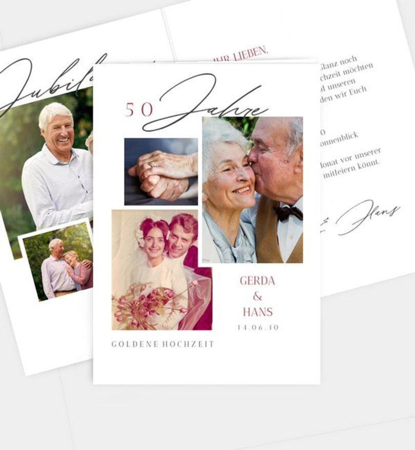 Einladungskarte Goldene-Hochzeit Say Yes