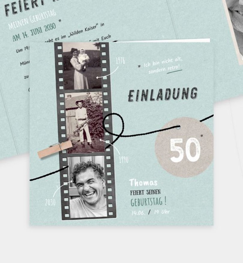Einladungskarte Geburtstag Filmstreifen