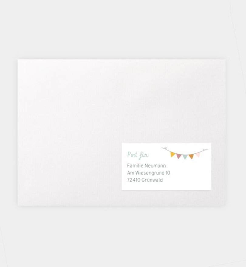 Empfängeraufkleber Kindergeburtstag Girlande