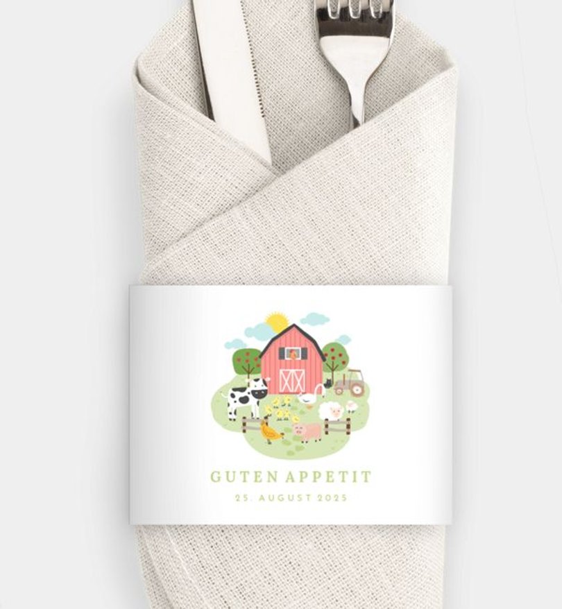 Besteck Servietten-Zubehör Kindergeburtstag Bauernhof