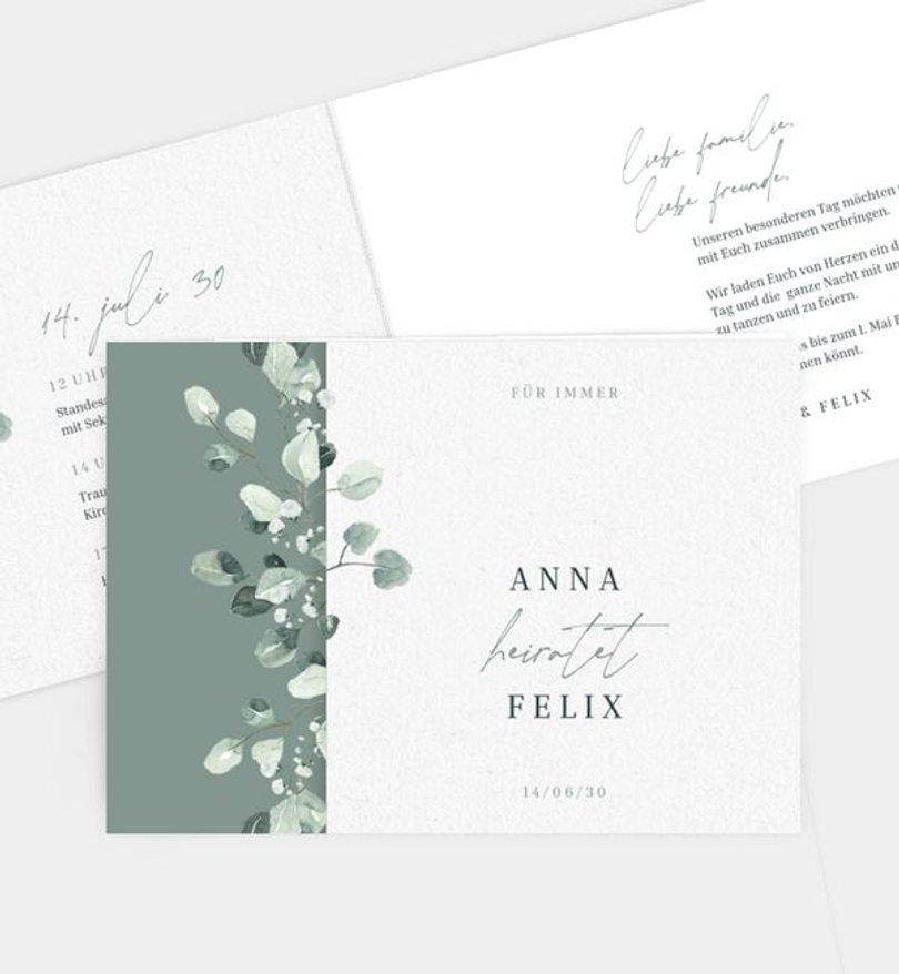 Einladungskarte Hochzeit Cinerea