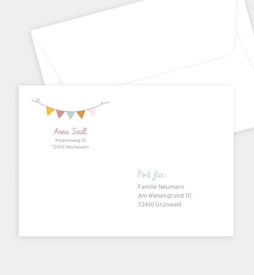 Briefumschlag Kindergeburtstag Girlande
