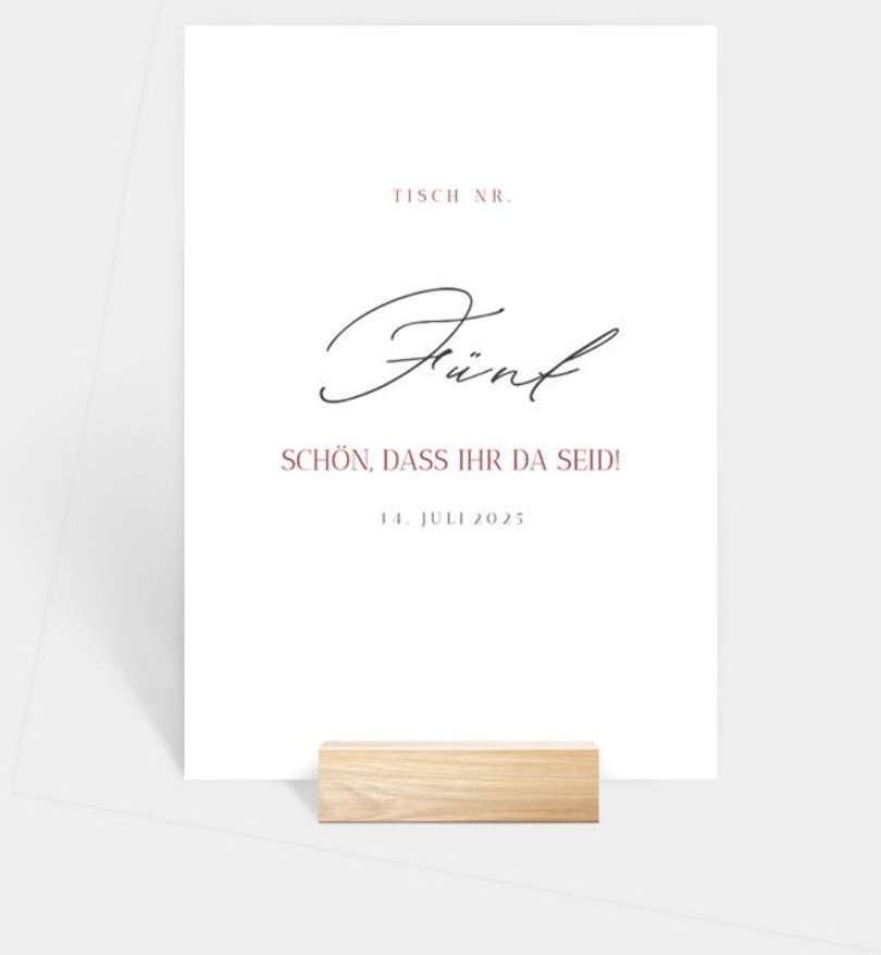 Tischnummer Silberhochzeit Say Yes