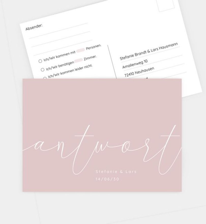 Antwortkarte Hochzeit Yes, love