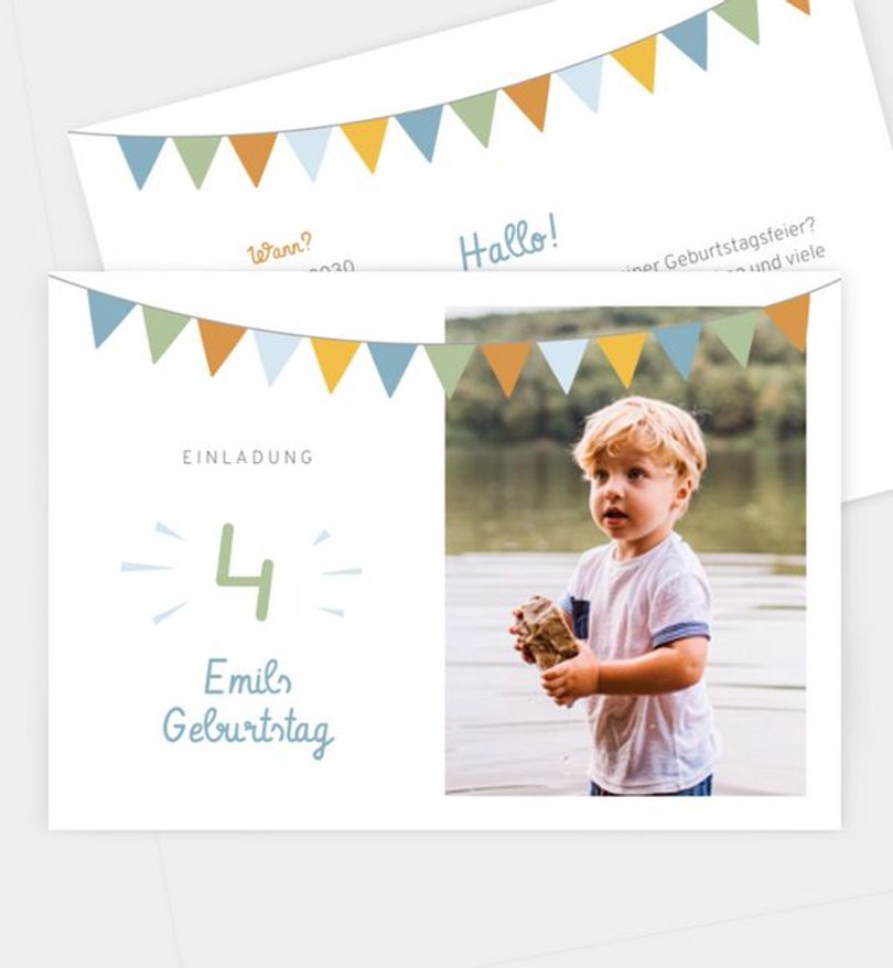 Einladungskarte Kindergeburtstag Girlande