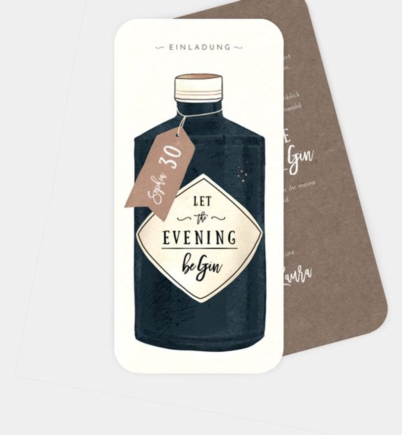 Einladungskarte Geburtstag Gin Gin