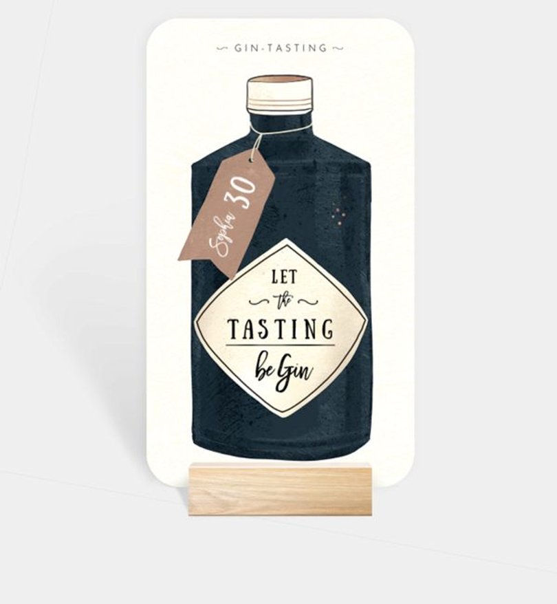 Menükarte Geburtstag Gin Gin