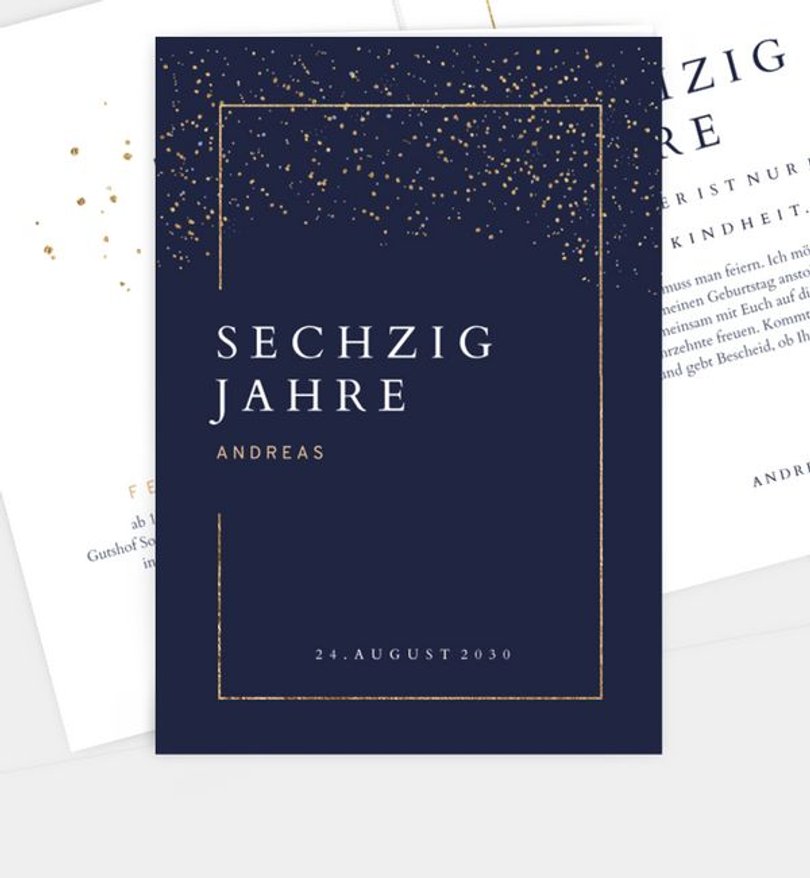 Einladungskarte Geburtstag Pieces of Gold