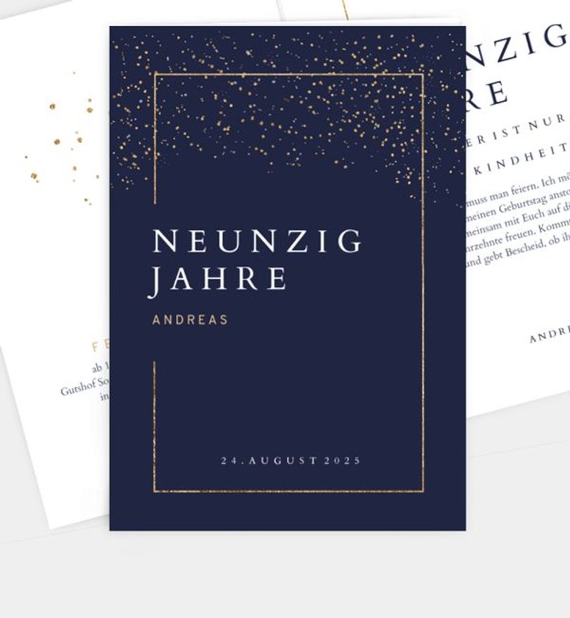 Einladungskarte Geburtstag Pieces of Gold