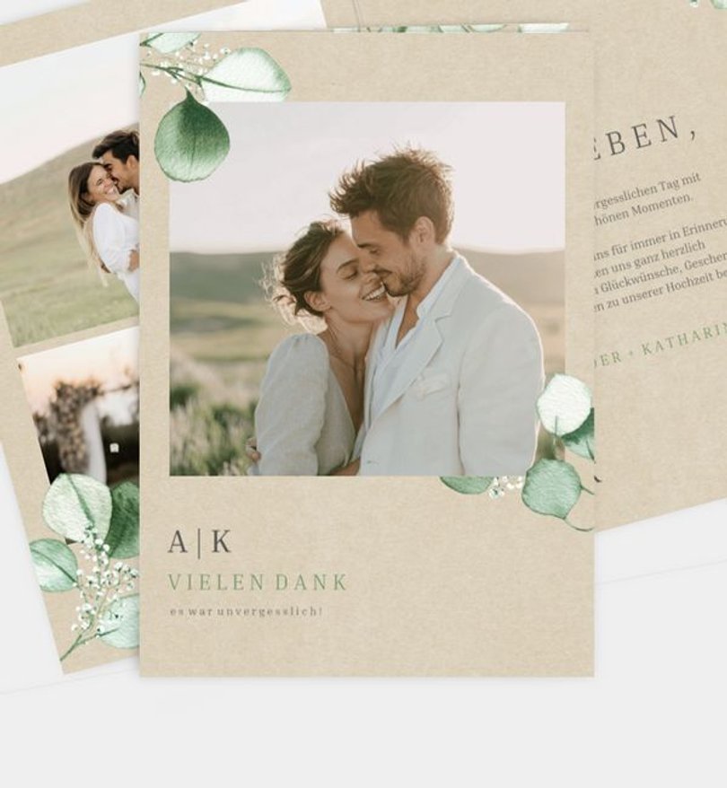 Dankeskarte Hochzeit Sweet Eucalyptus