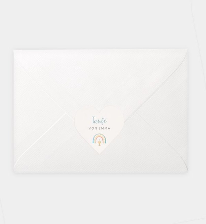 Siegelsticker Taufe Rainbow Aquarell