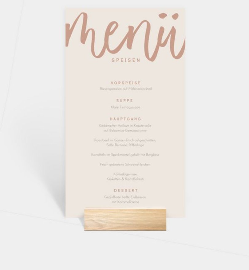 Menükarte Hochzeit Unser Tag