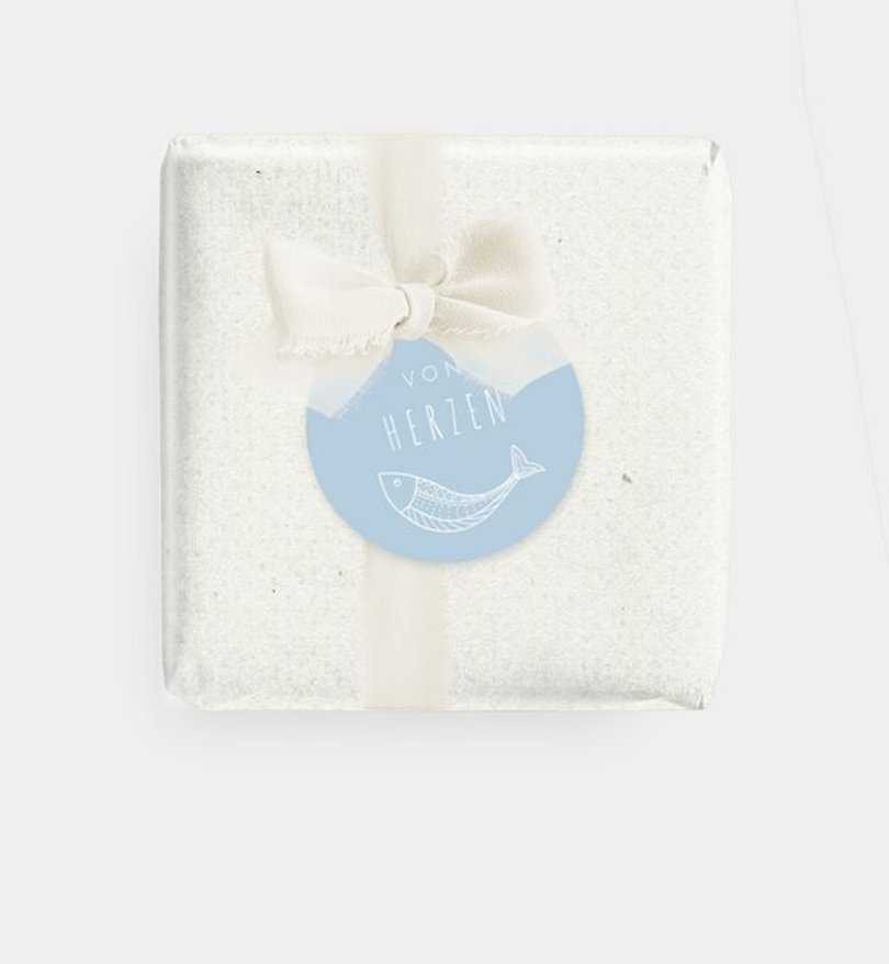 Geschenkanhänger Taufe Fischschwarm