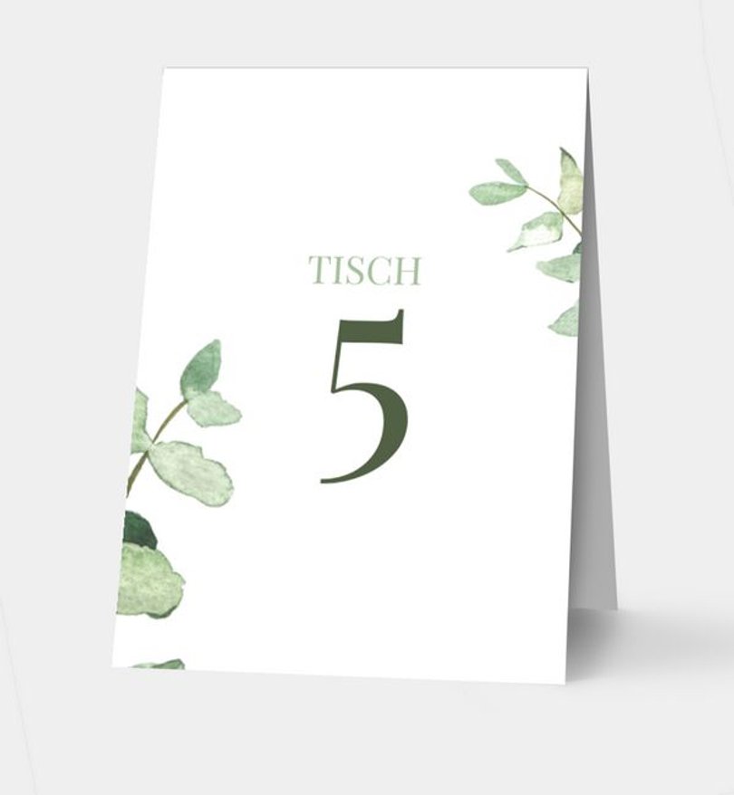 Tischnummer Hochzeit Simple Green
