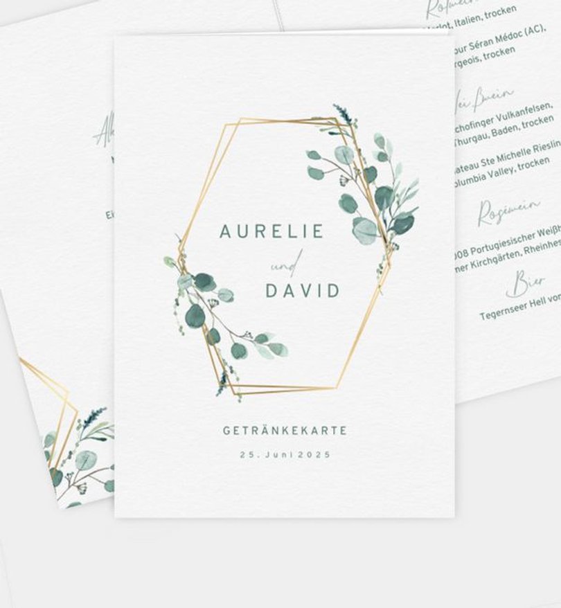 Getränkekarte Hochzeit Sommerduft