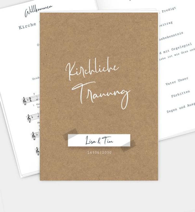 Kirchenheft Hochzeit Handmade