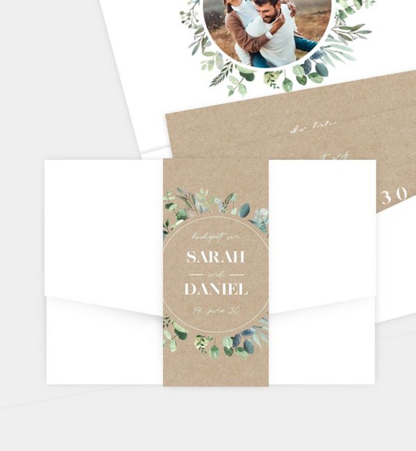 Einladungskarte Hochzeit Minty Flower