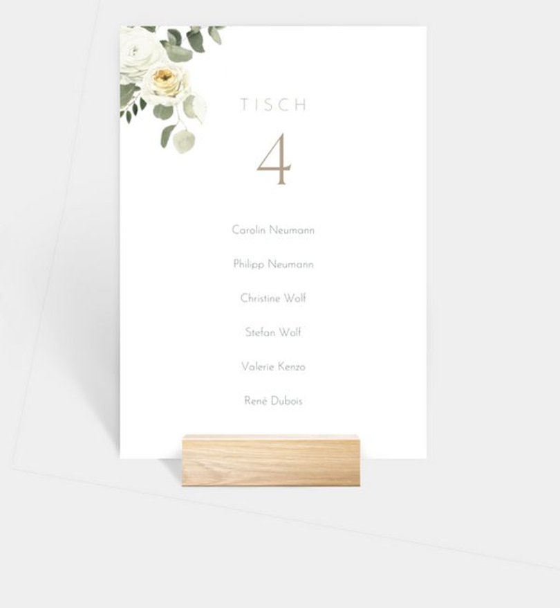 Gruppentischkarte Hochzeit Modern Eucalyptus