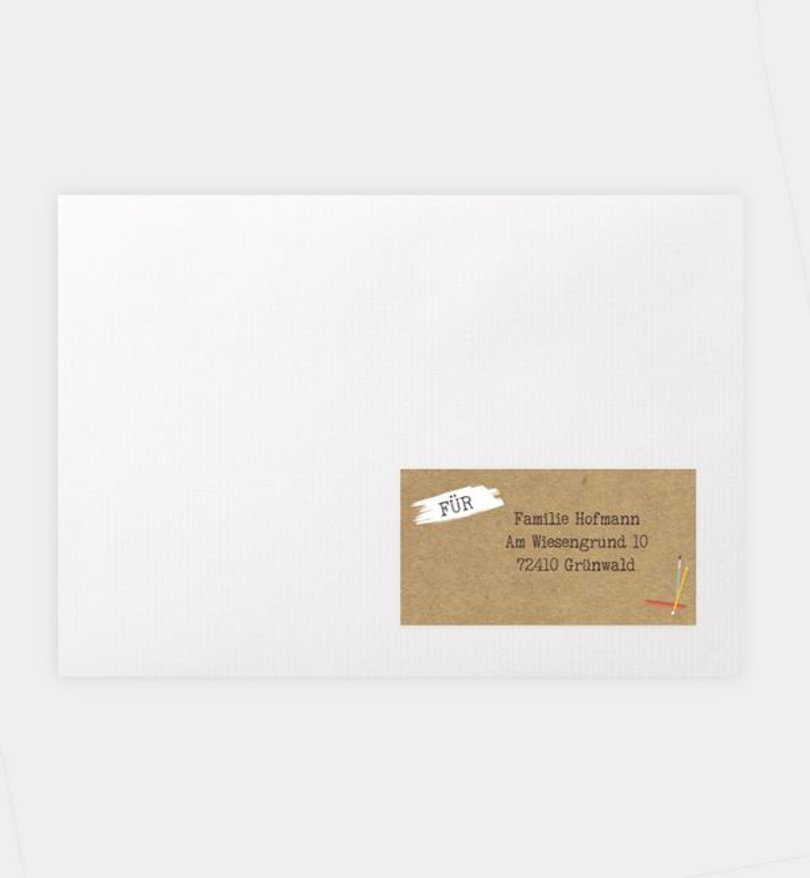 Empfängeraufkleber Einschulung Pinboard