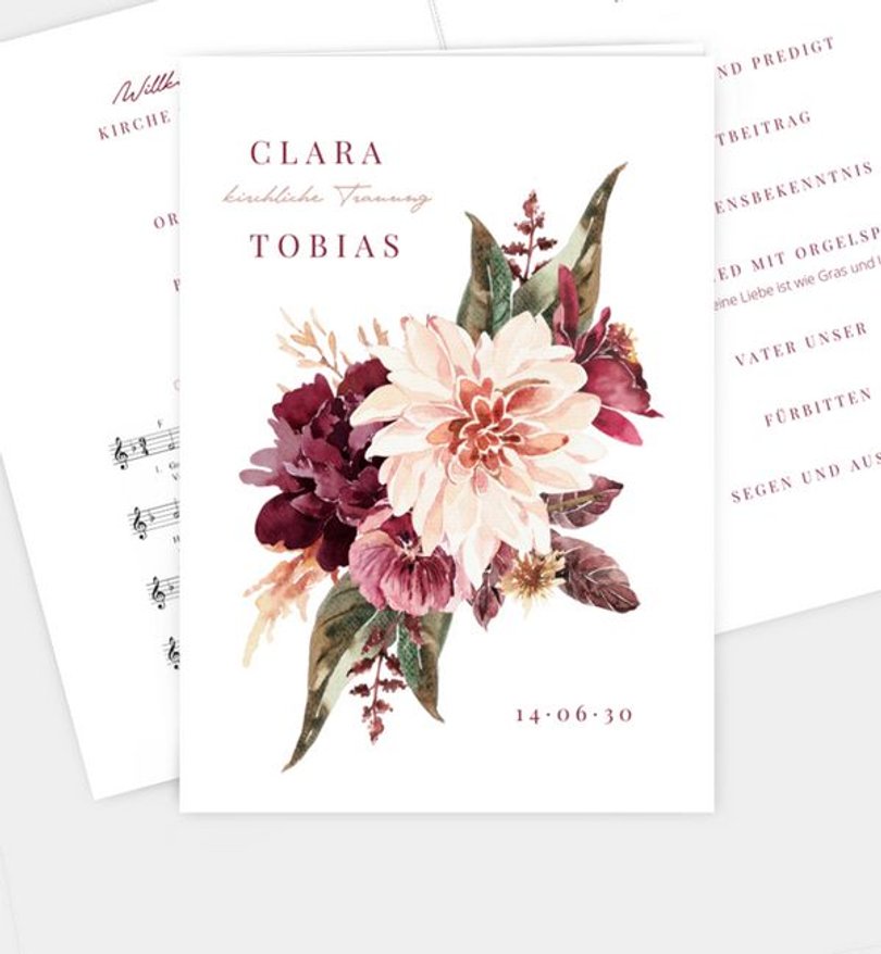 Kirchenheft Hochzeit Boho Romance