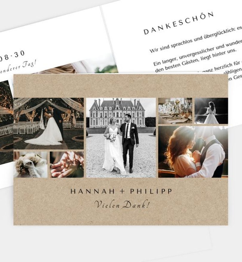 Dankeskarte Hochzeit Classic Wedding