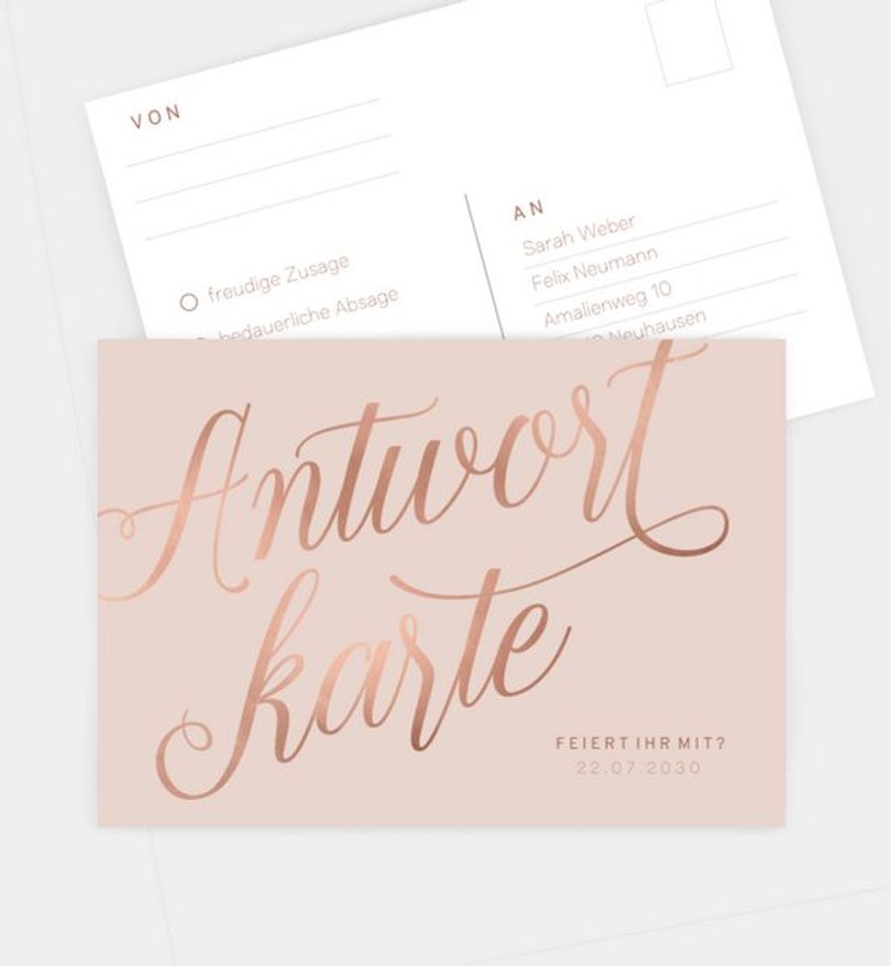Antwortkarte Hochzeit Romantic