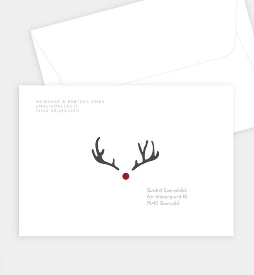 Briefumschlag Weihnachten Rudolf