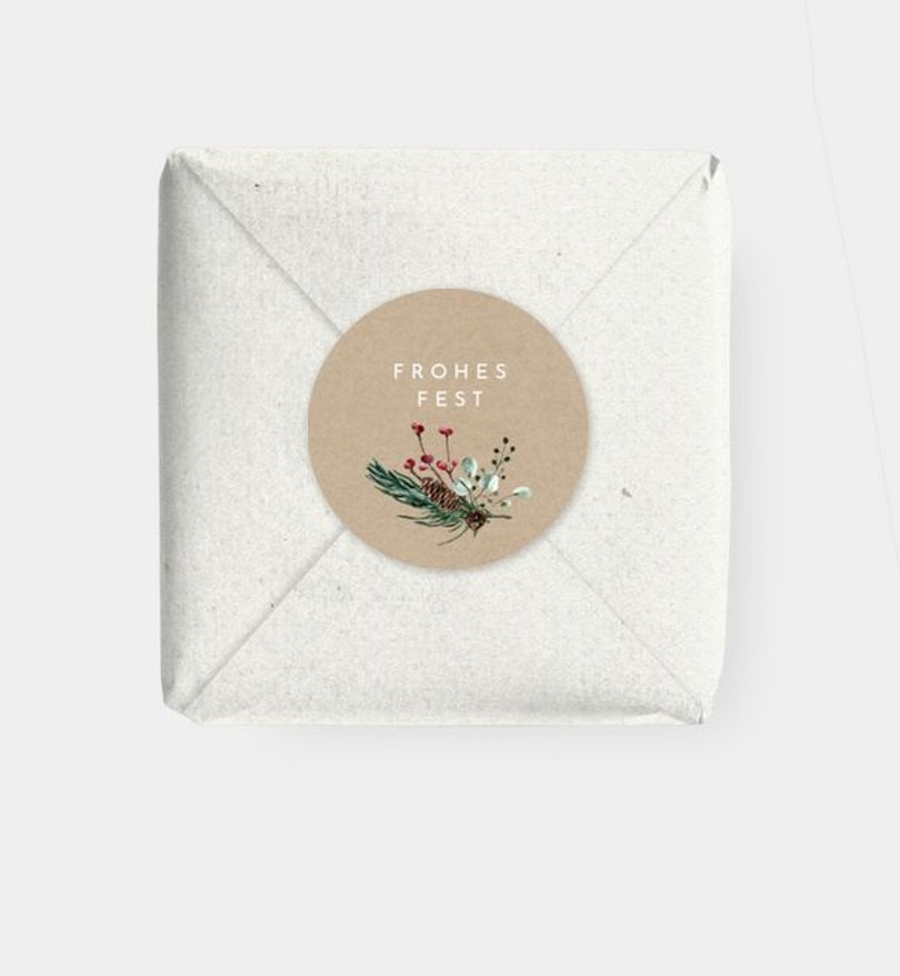 Geschenkaufkleber Geschäftlich Crafty green · Vintage