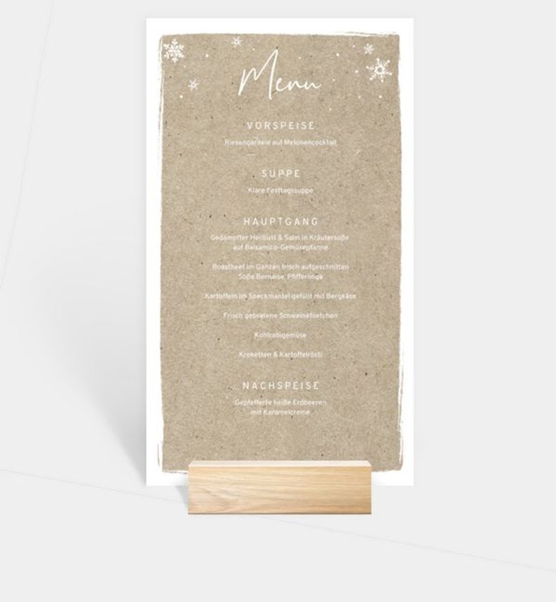 Menükarte Geschäftlich Winterly Frame · Crafty