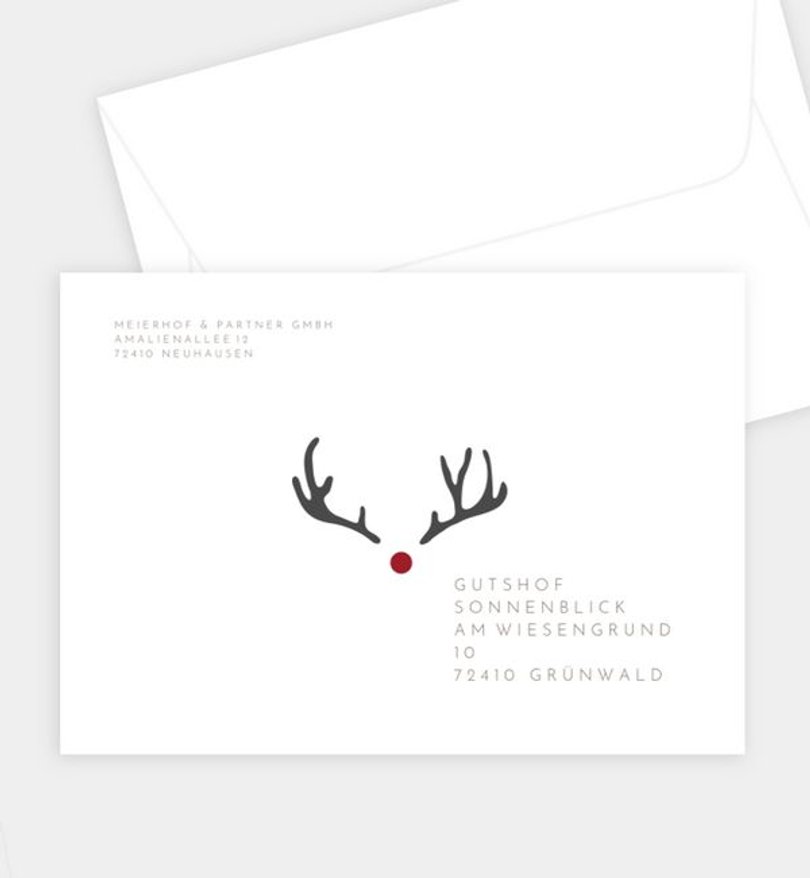 Briefumschlag Weihnachten Rudolf