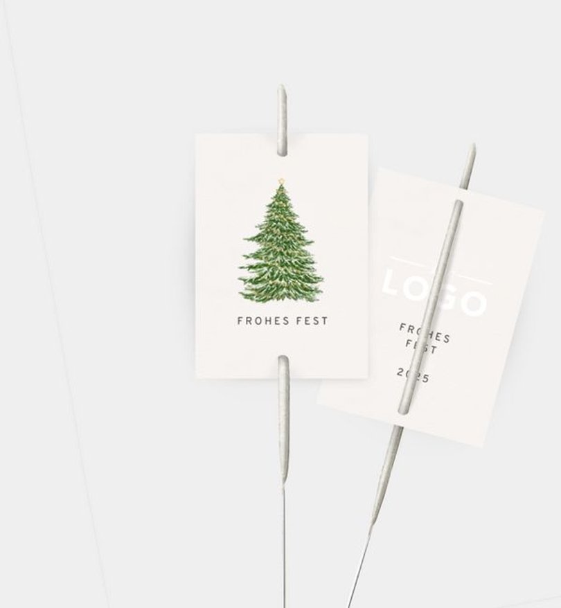 Wunderkerzenetikett Geschäftlich Weihnachtsbaum