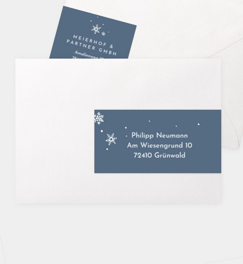 Adressaufkleber Geschäftlich Winterly Frame