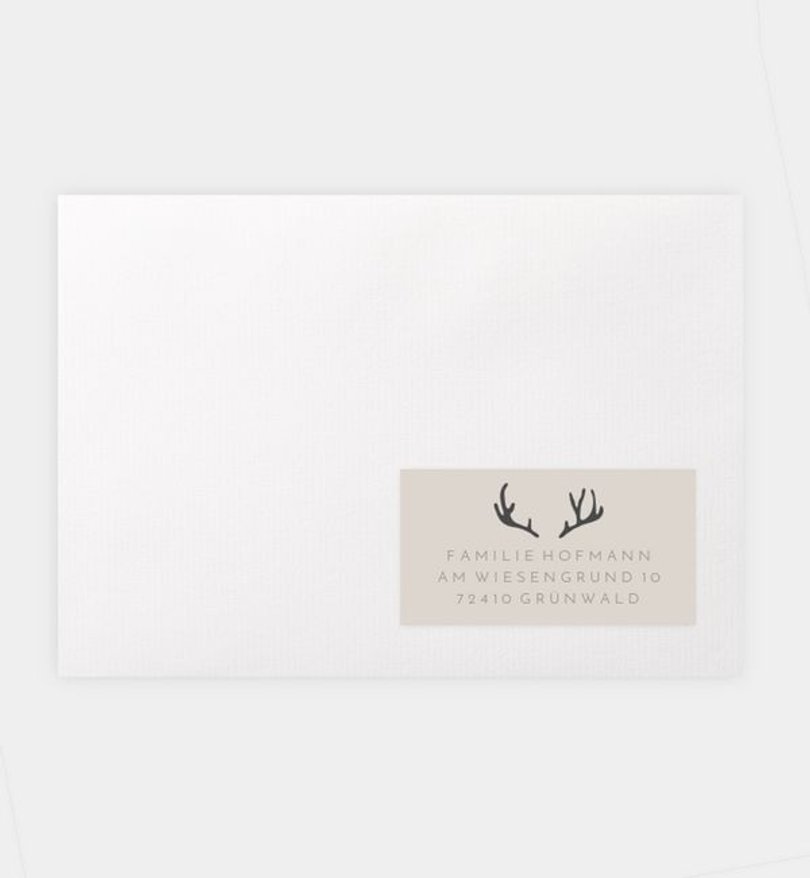 Empfängeraufkleber Weihnachten Rudolph