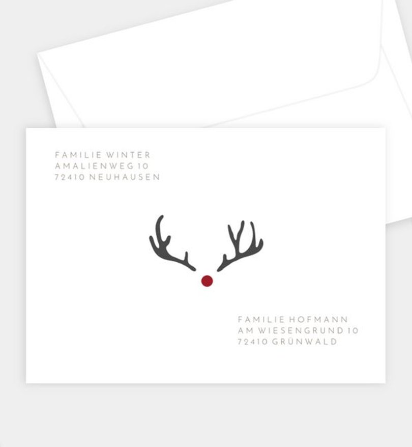 Briefumschlag Weihnachten Rudolph