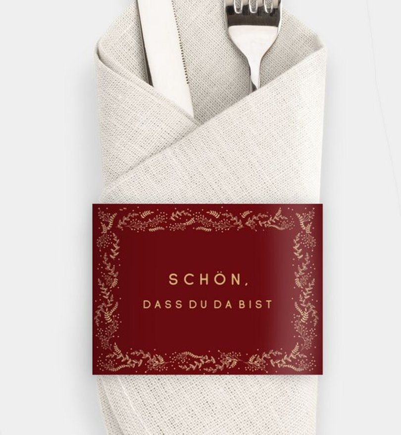 Besteck Servietten-Zubehör Weihnachten Festliches Ornament