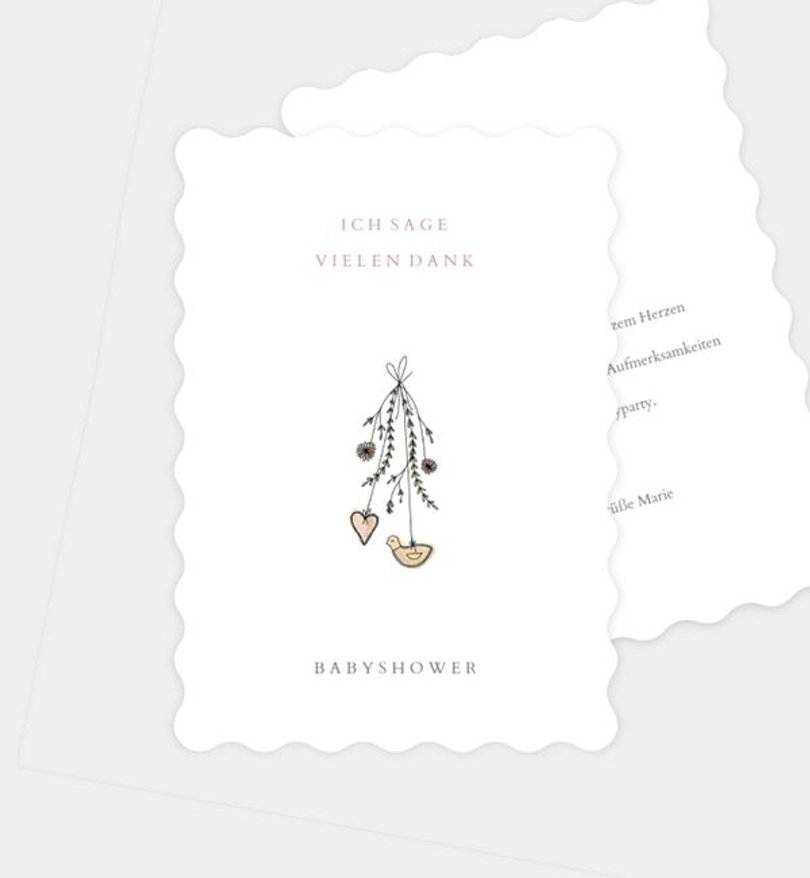 Dankeskarte Babyshower Little Shoes