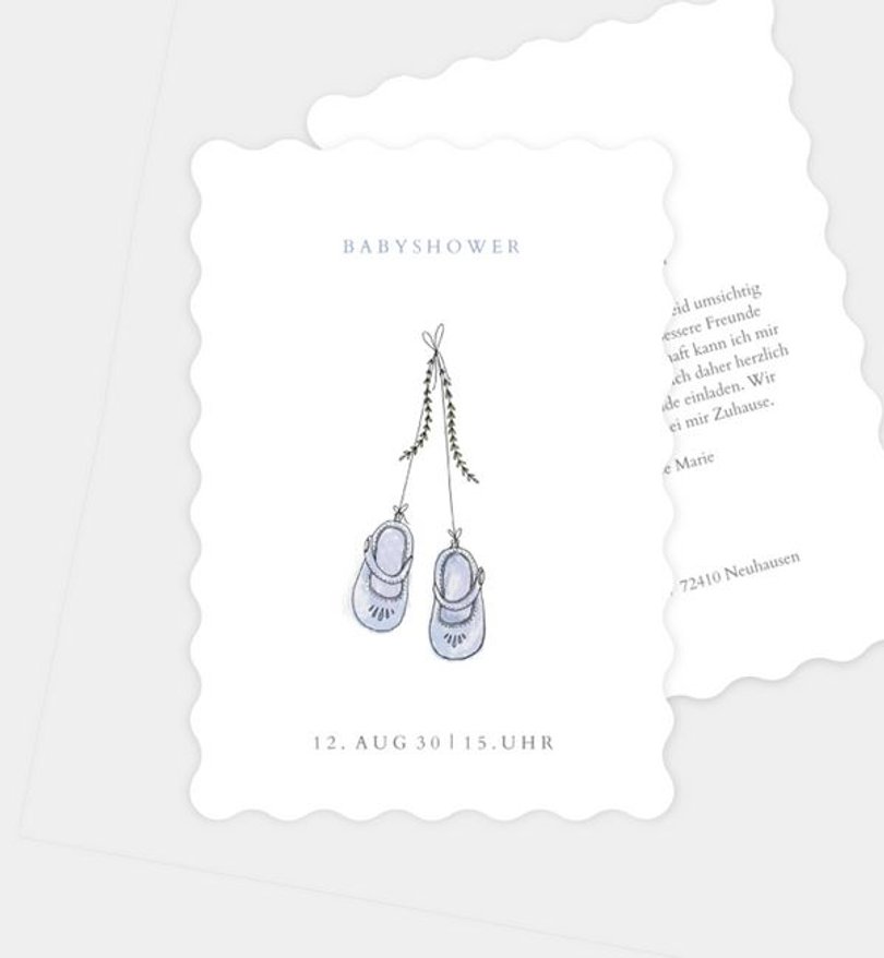 Einladungskarte Babyshower Little Shoes