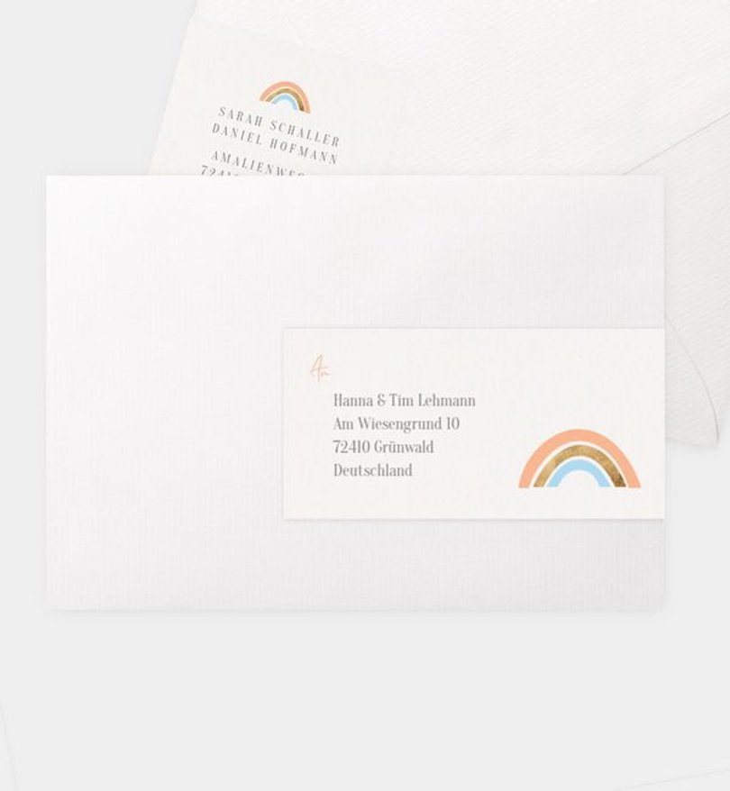 Adressaufkleber Babyshower Regenbogen