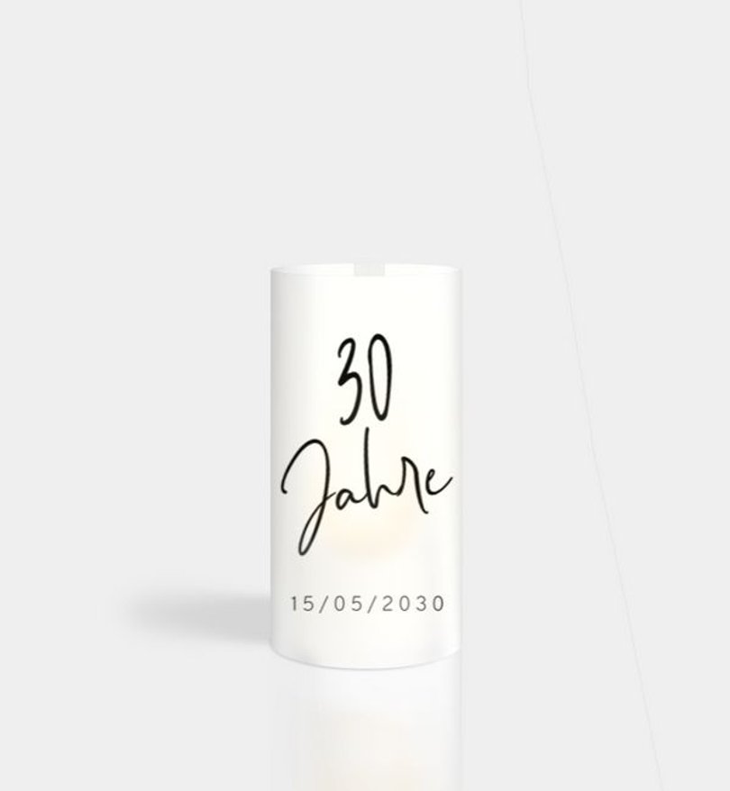 Windlichtkarte Jubiläum Voller Freude